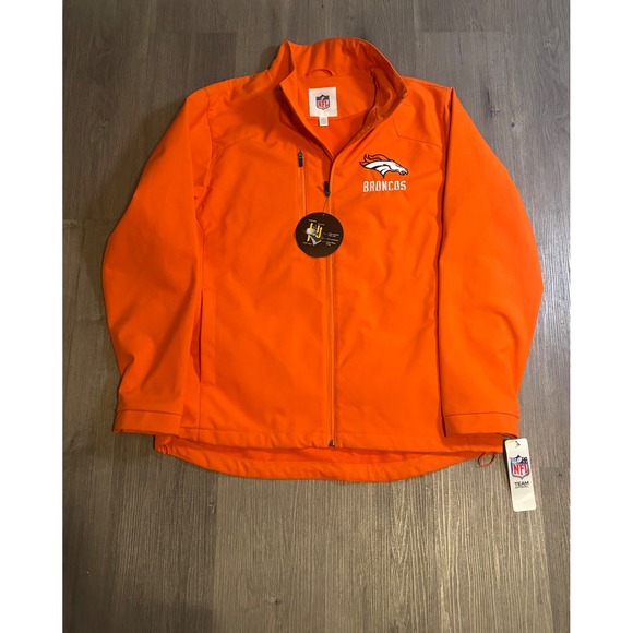 NFL Team Apparel Other - NWT NFL Team Apparel Denver Broncos Jacket Mens L Orange Soft Shell Full Zip